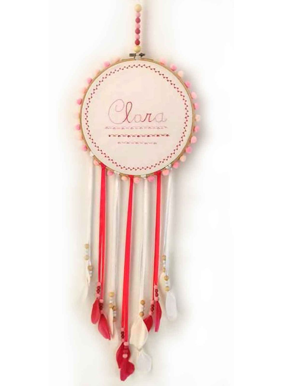 attrape rêves avec broderie prénom